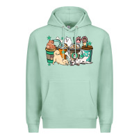 Seafoam Dog coffee cups Premium Hoodie - HowdyJamesFarm