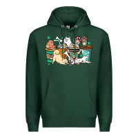 Sports Green Dog coffee cups Premium Hoodie - HowdyJamesFarm