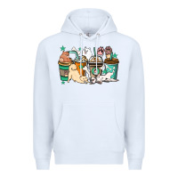 White Dog coffee cups Premium Hoodie - HowdyJamesFarm