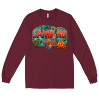 Burgundy camping vibes Long Sleeve Tee - NancyCooperArtShop