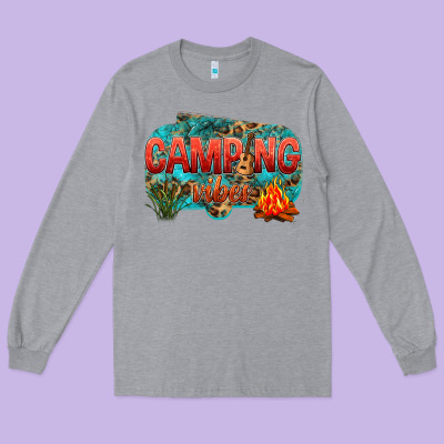 Camping Vibes Long Sleeve Tee Designed By Nancycooperartshop