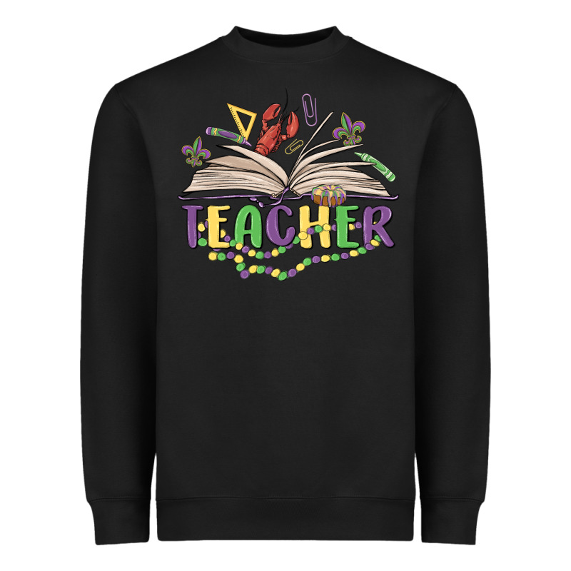 Teacher Mardi Gras Heavyweight Sweatshirt by MaliasSmallBusiness | Teevron