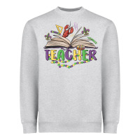 Heather Grey teacher mardi gras Heavyweight Sweatshirt - MaliasSmallBusiness