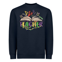 Navy teacher mardi gras Heavyweight Sweatshirt - MaliasSmallBusiness
