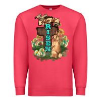 Cardinal He is risen Bunny Cross Easter Day Premium Sweatshirt - HowdyJamesFarm