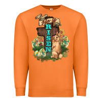 Carrot He is risen Bunny Cross Easter Day Premium Sweatshirt - HowdyJamesFarm
