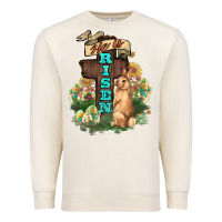 Sandshell He is risen Bunny Cross Easter Day Premium Sweatshirt - HowdyJamesFarm