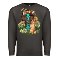 Smoke He is risen Bunny Cross Easter Day Premium Sweatshirt - HowdyJamesFarm