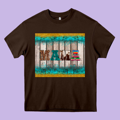 Western Turquoise Mama Heavy Core Tee Designed By Barkaloodesign