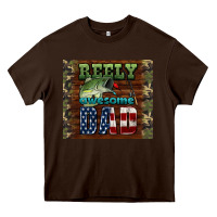 Chocolate Brown reely awesome dad Heavy Core Tee - HRA Design Shop