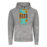 Cloud Rock mom hereford cattle sunflowers on tooled leather slim can cooler Vintage Hoodie - BarkalooDesign