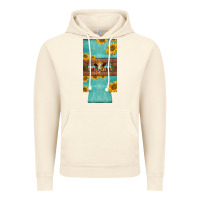 Vintage Artic mom hereford cattle sunflowers on tooled leather slim can cooler Vintage Hoodie - BarkalooDesign