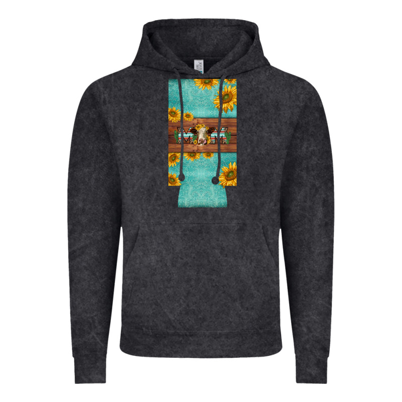 Mom Hereford Cattle Sunflowers On Tooled Leather Slim Can Cooler Vintage Hoodie by BarkalooDesign | Teevron
