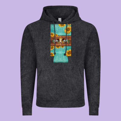 Mom Hereford Cattle Sunflowers On Tooled Leather Slim Can Cooler Vintage Hoodie Designed By Barkaloodesign
