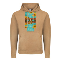 Vintage Camel mom hereford cattle sunflowers on tooled leather slim can cooler Vintage Hoodie - BarkalooDesign