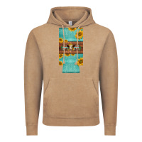Vintage Coffee mom hereford cattle sunflowers on tooled leather slim can cooler Vintage Hoodie - BarkalooDesign