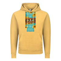 Vintage Mustard mom hereford cattle sunflowers on tooled leather slim can cooler Vintage Hoodie - BarkalooDesign