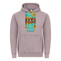 Vintage Zinc mom hereford cattle sunflowers on tooled leather slim can cooler Vintage Hoodie - BarkalooDesign