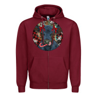 Burgundy Black Angus Calf Christmas Zipper Hoodie - RanaPortraitStore