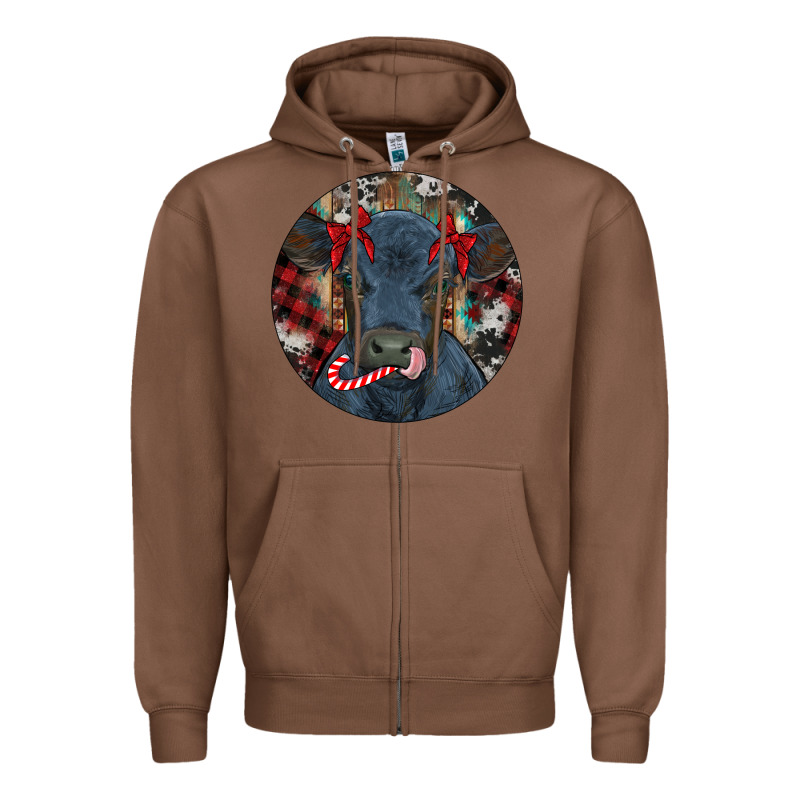 Black Angus Calf Christmas Zipper Hoodie by RanaPortraitStore | Teevron