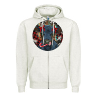 Oatmeal Heather Black Angus Calf Christmas Zipper Hoodie - RanaPortraitStore