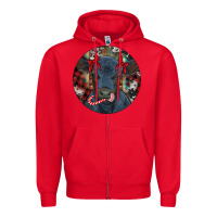 Red Black Angus Calf Christmas Zipper Hoodie - RanaPortraitStore