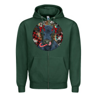 Sports Green Black Angus Calf Christmas Zipper Hoodie - RanaPortraitStore