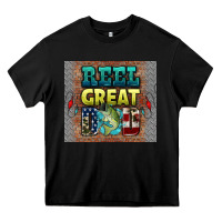 Black reel great dad Heavy Core Tee - HRA Design Shop