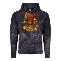 Cloud Black fall red angus calf dried leaves and sunflowers Vintage Hoodie - RanaPortraitStore
