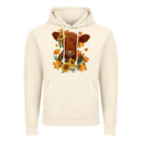 Vintage Artic fall red angus calf dried leaves and sunflowers Vintage Hoodie - RanaPortraitStore