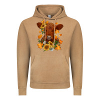 Vintage Camel fall red angus calf dried leaves and sunflowers Vintage Hoodie - RanaPortraitStore