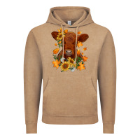 Vintage Coffee fall red angus calf dried leaves and sunflowers Vintage Hoodie - RanaPortraitStore