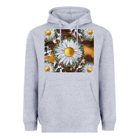 Heather Grey western daisy and cowhide tumbler tbs Heavyweight Hoodie - TumblerDesignByShophia