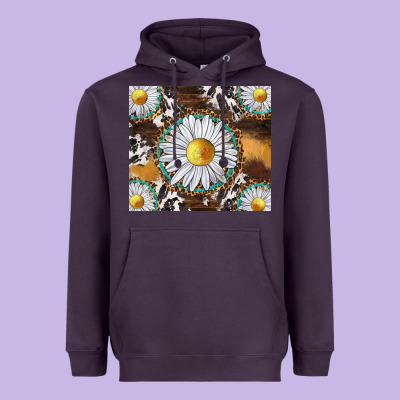 Western Daisy And Cowhide Tumbler Tbs Heavyweight Hoodie Designed By Tumblerdesignbyshophia