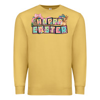Antique Gold Happy Easter plate letters Easter Day Premium Sweatshirt - HowdyJamesFarm