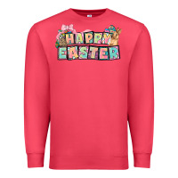 Cardinal Happy Easter plate letters Easter Day Premium Sweatshirt - HowdyJamesFarm