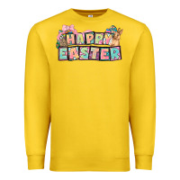 Lemon Happy Easter plate letters Easter Day Premium Sweatshirt - HowdyJamesFarm