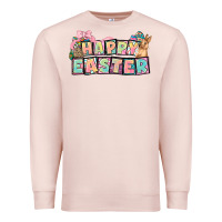 Pale Pink Happy Easter plate letters Easter Day Premium Sweatshirt - HowdyJamesFarm