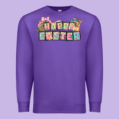 Happy Easter Plate Letters Easter Day Premium Sweatshirt Designed By Howdyjamesfarm