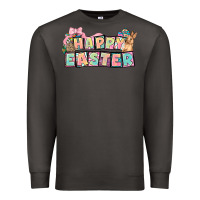 Smoke Happy Easter plate letters Easter Day Premium Sweatshirt - HowdyJamesFarm
