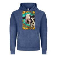 Vintage Denim Western Holstein Cow Vintage Hoodie - LillyAllenDesigns