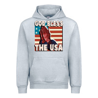 Heather Grey God Bless the USA Urban Hoodie - FaDigitalArtStudio
