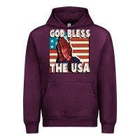 Mauve Wine God Bless the USA Urban Hoodie - FaDigitalArtStudio