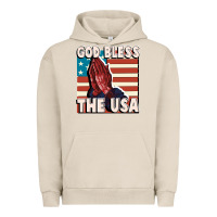 Pigment French Oak God Bless the USA Urban Hoodie - FaDigitalArtStudio