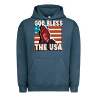 Pigment Midnight Navy God Bless the USA Urban Hoodie - FaDigitalArtStudio