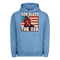 Pigment Pebble Blue God Bless the USA Urban Hoodie - FaDigitalArtStudio