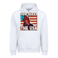 White God Bless the USA Urban Hoodie - FaDigitalArtStudio