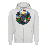 Dove Grey Black Angus Cattle with Santa Chick Christmas Zipper Hoodie - RanaPortraitStore