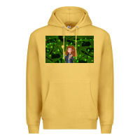 Antique Gold wizard girl and cat Premium Hoodie - TumblerDesignByShophia