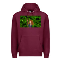Burgundy wizard girl and cat Premium Hoodie - TumblerDesignByShophia